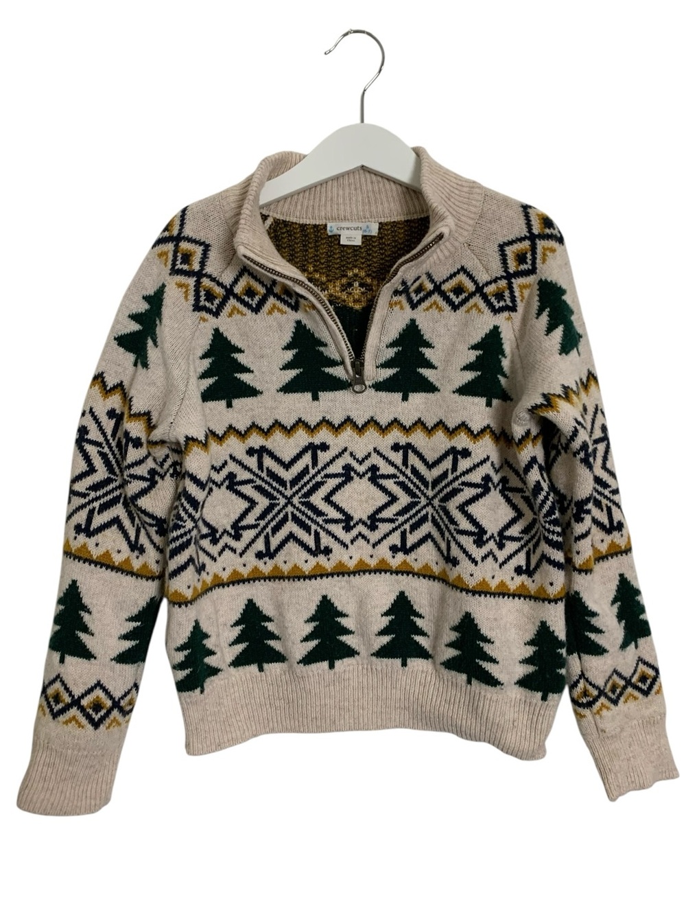 Crewcuts Quarter Zip Sweater Cardigan Boys 6-7 Holiday Winter Mock Neck Heather